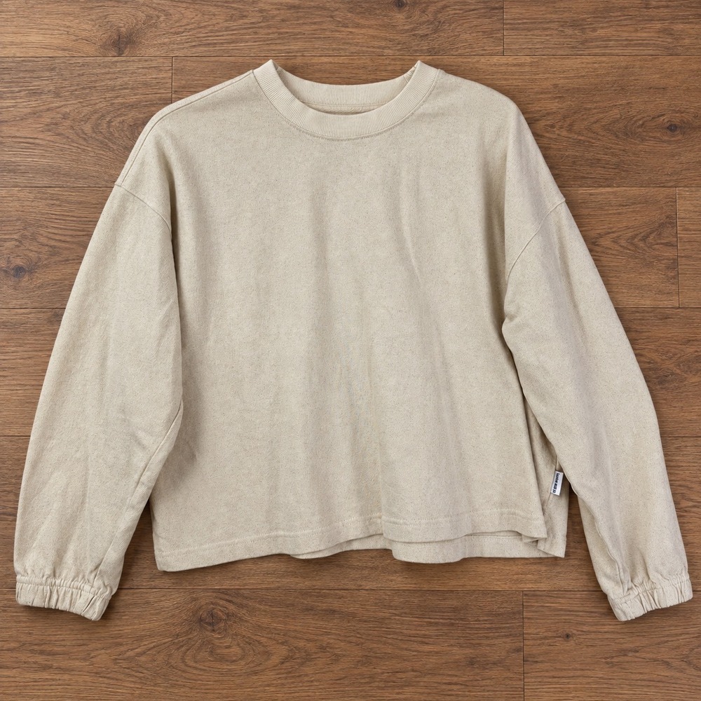 Le Bon Shoppe Sweatshirt Womens XS/S Cream Au Naturel Cotton Boxy Pullover